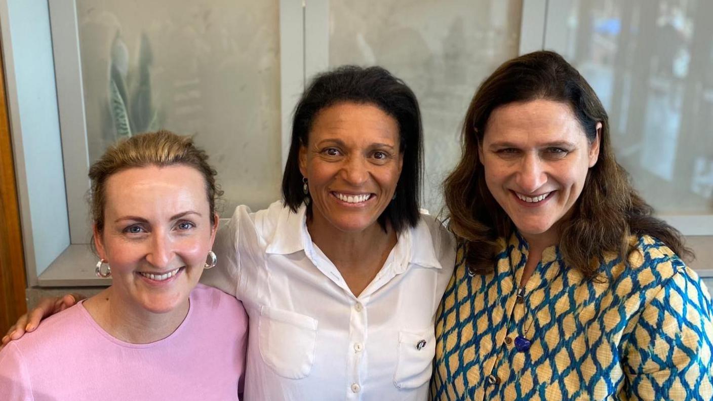 Emma Staples, Mel Jones and Dr Catherine Ordway smile