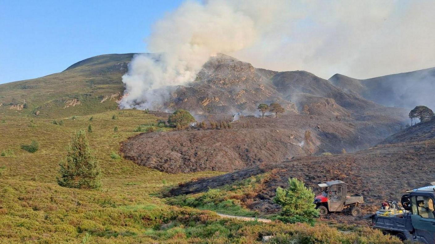 ATVs on the site of the fire in the Cairngorms.