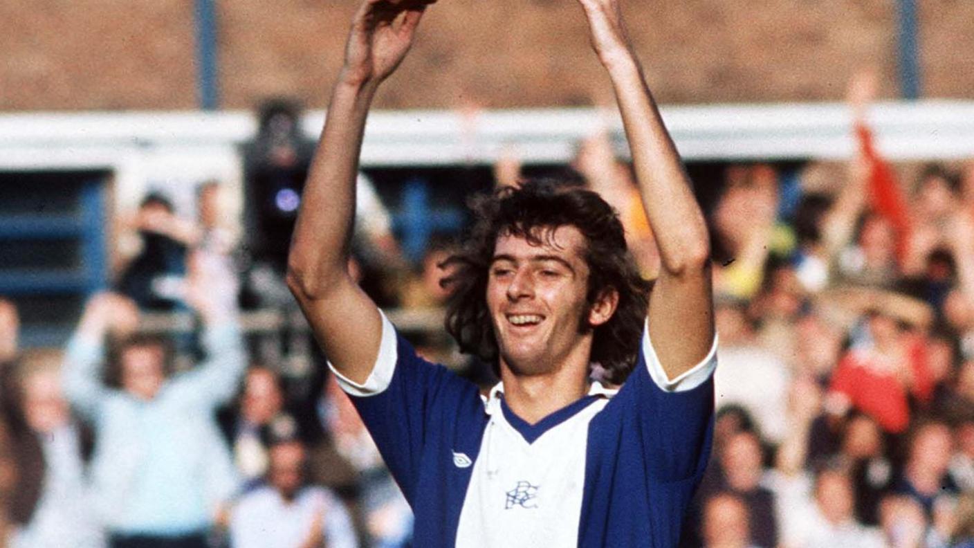 Trevor Francis celebrates scoring against Burnley in September 1975 - one of his 118 league goals for Birmingham City 