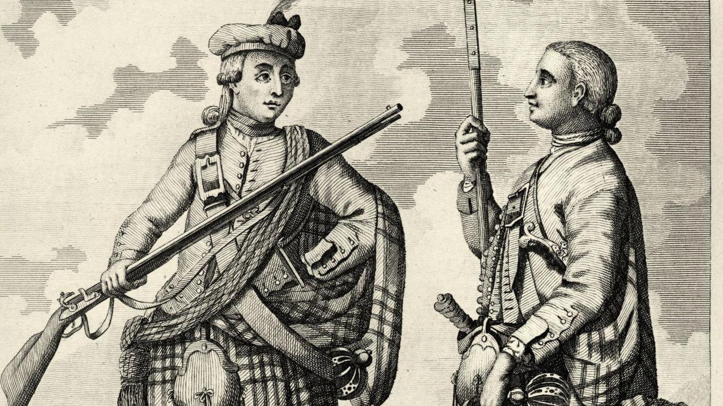 Dithis shaighdearan Gàidhealach is iad ann am fèillidhean, agus a' glèidheadh armachd