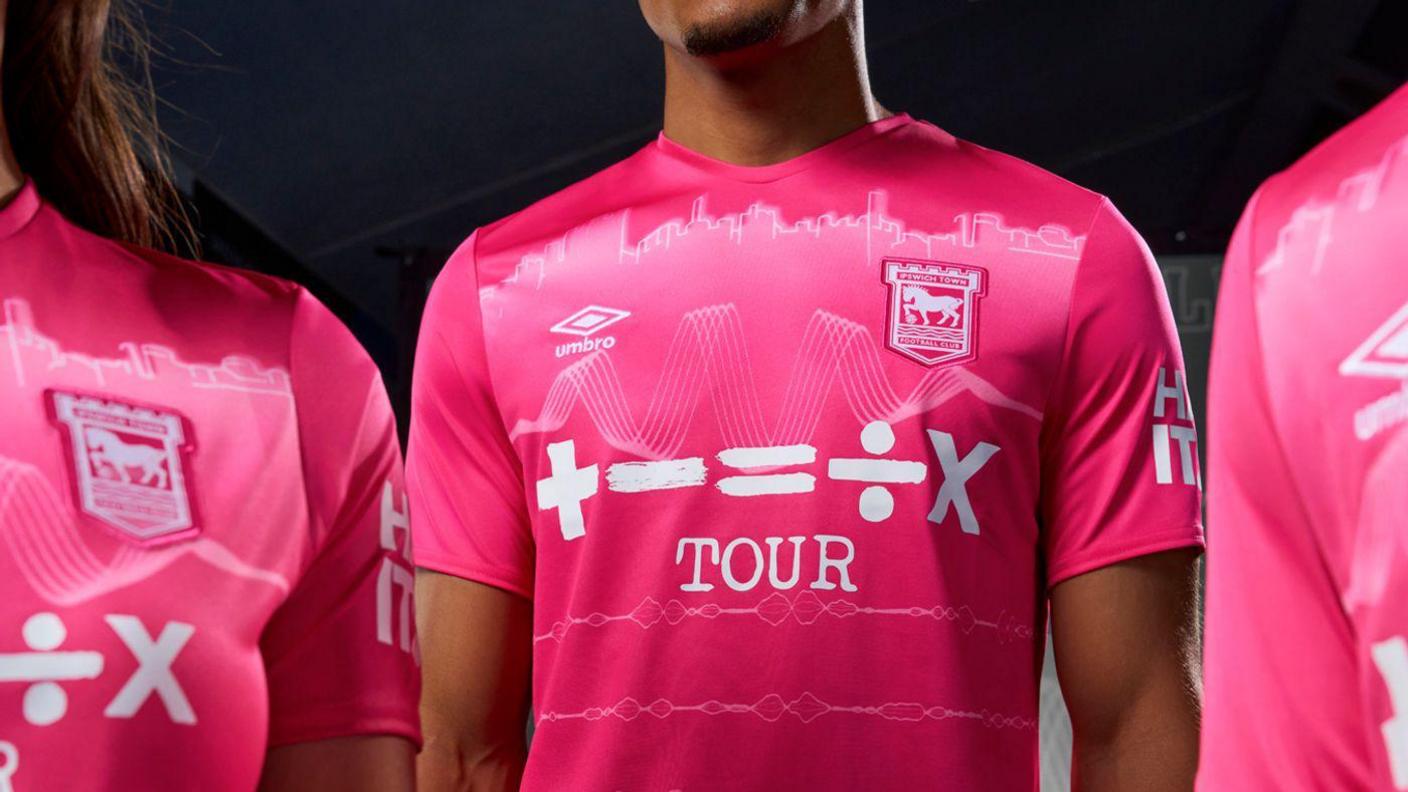 The new kit unveiled by Ipswich Town 