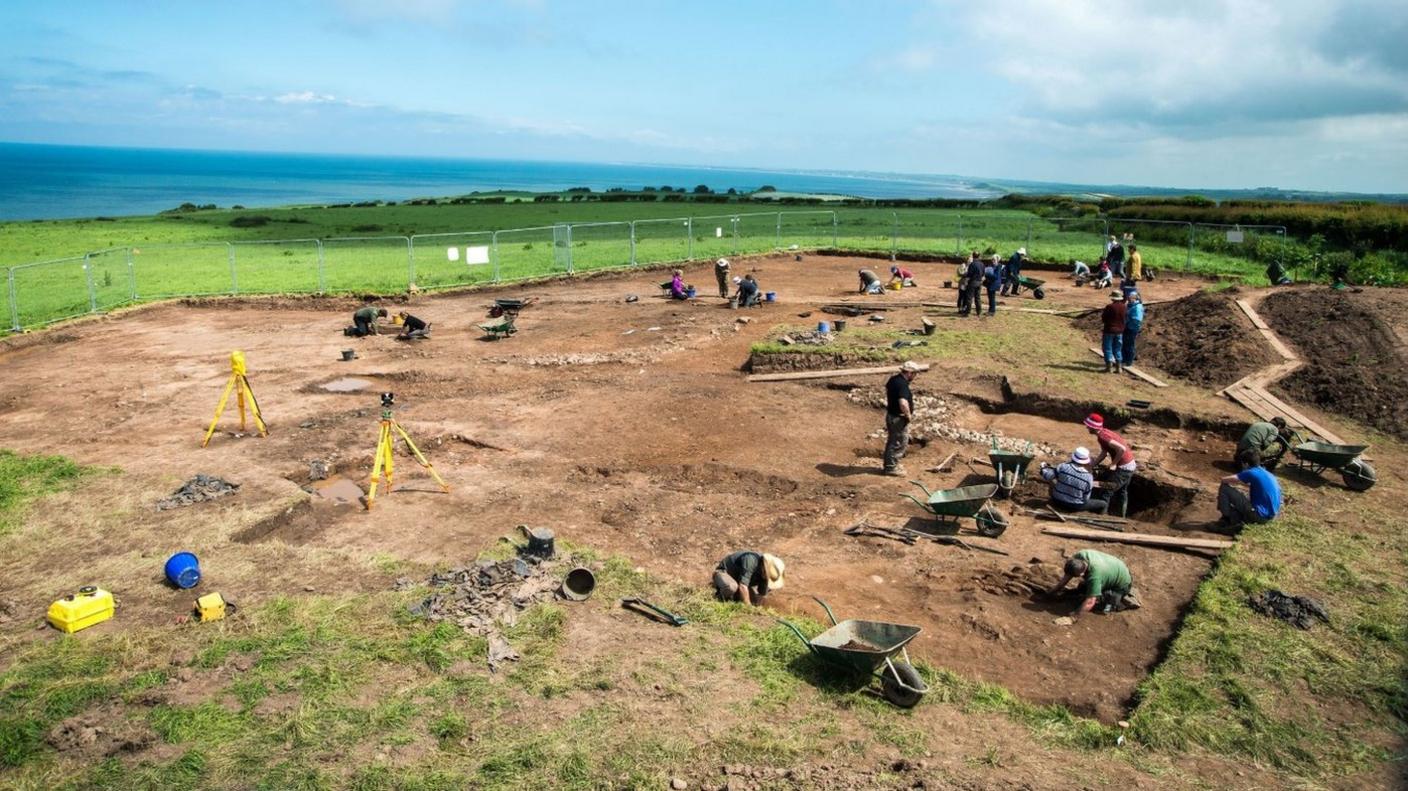 Team at work on the Maryport Roman Temples site