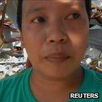 Grocery store owner Awelina Hadloc in Tacloban (11 Nov 2013)