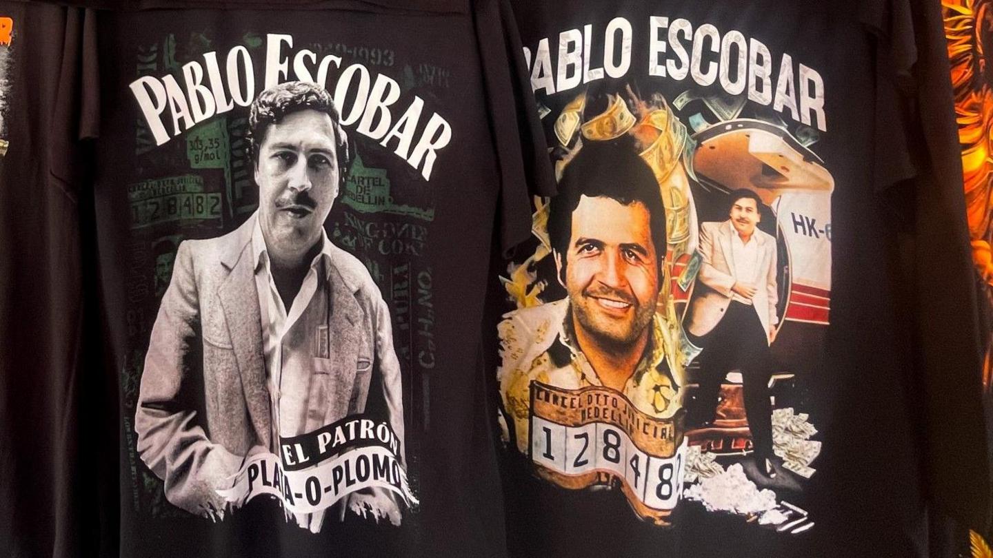 T-shirts of former Colombian drug lord Pablo Escobar