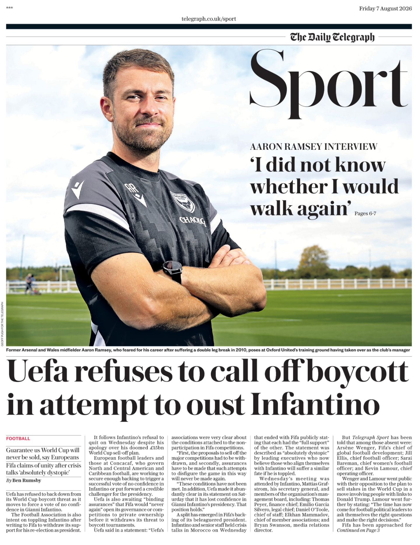 Telegraph back page