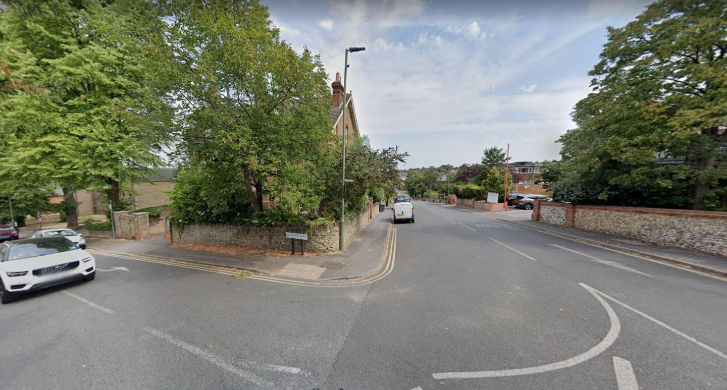 Junction of Jenner Road and Harvey Road in Guildford 