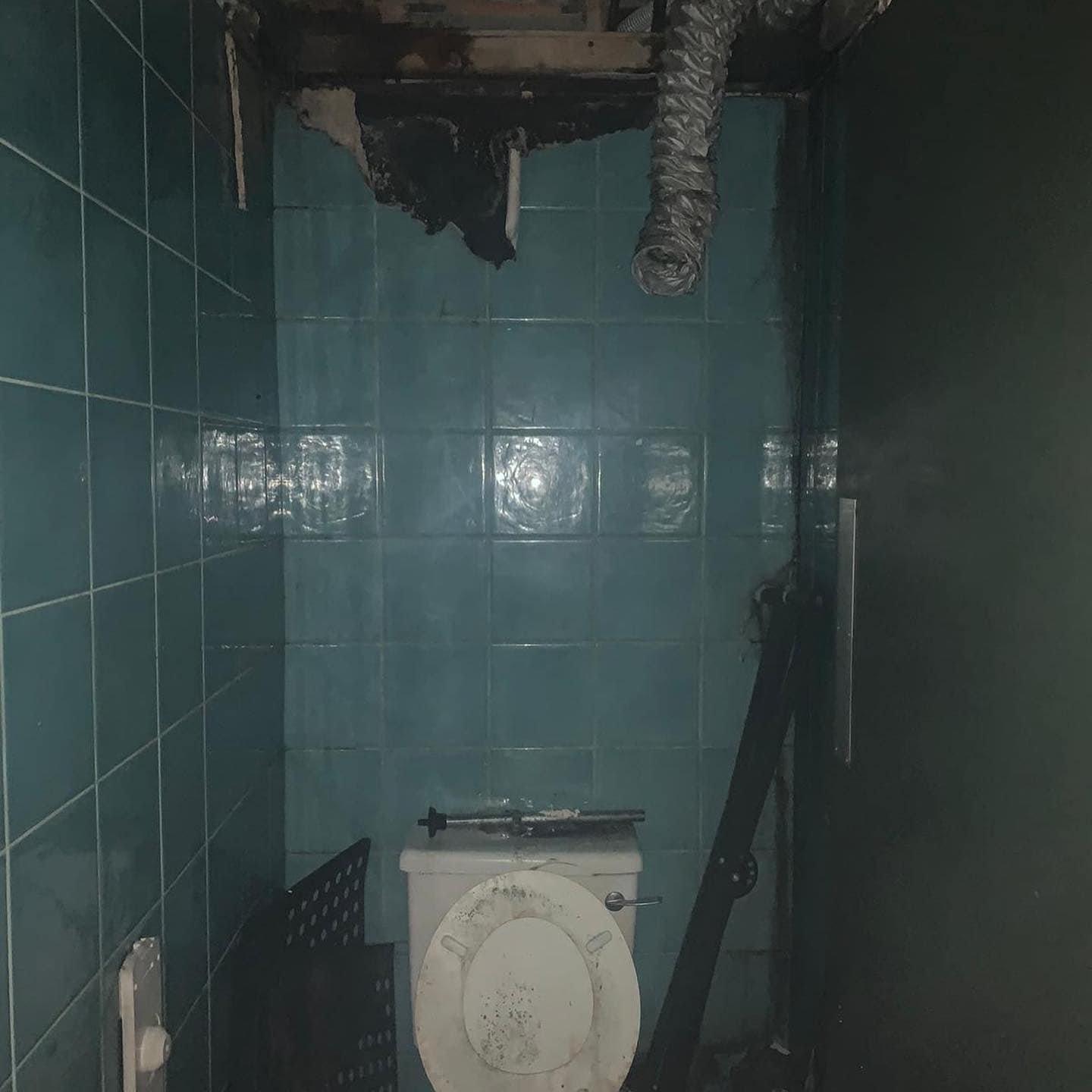 A staff toilet which fell into disrepair.