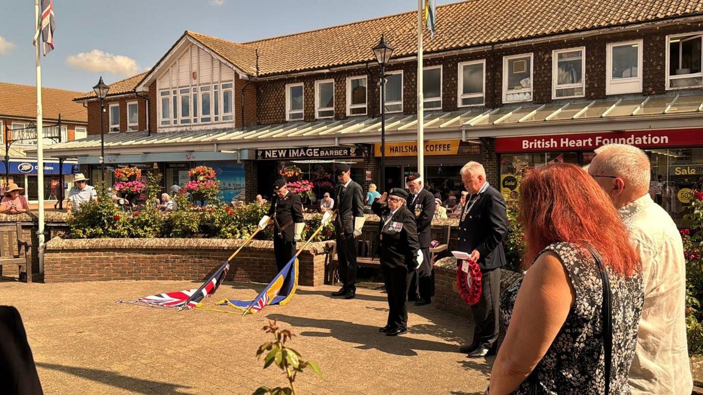 Armed forces, veterans and residents gathered at Hailsham town centre to commemorate the 80th anniversary of VJ Day.