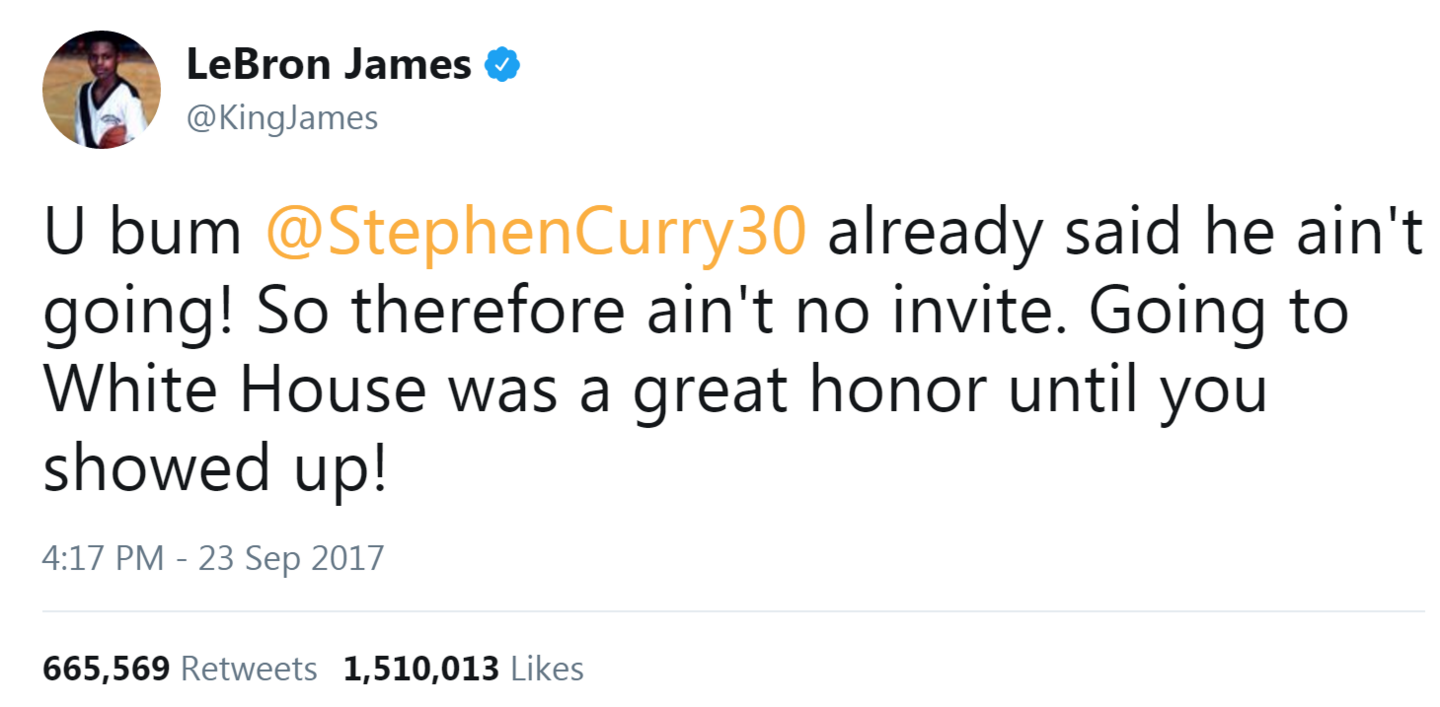 Le Bron Jame's tweet