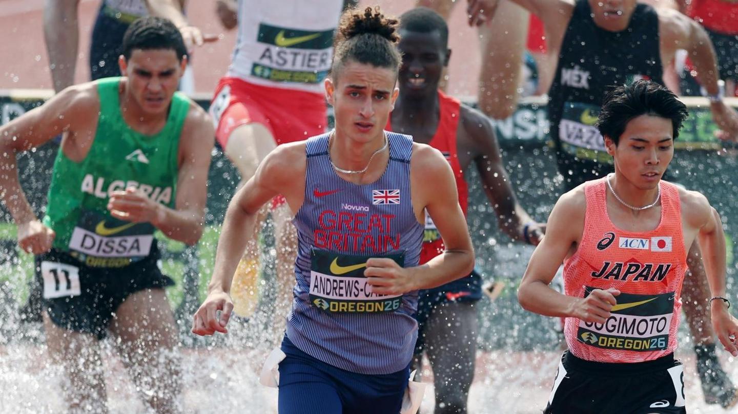 Bradley Andrews-Callec races in his first international championships in Oregon