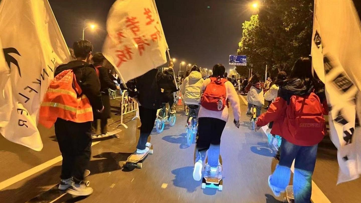 Scooters join the cyclists on Friday night