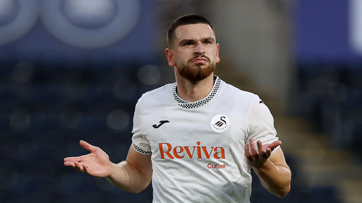 Zan Vipotnik of Swansea City celebrates