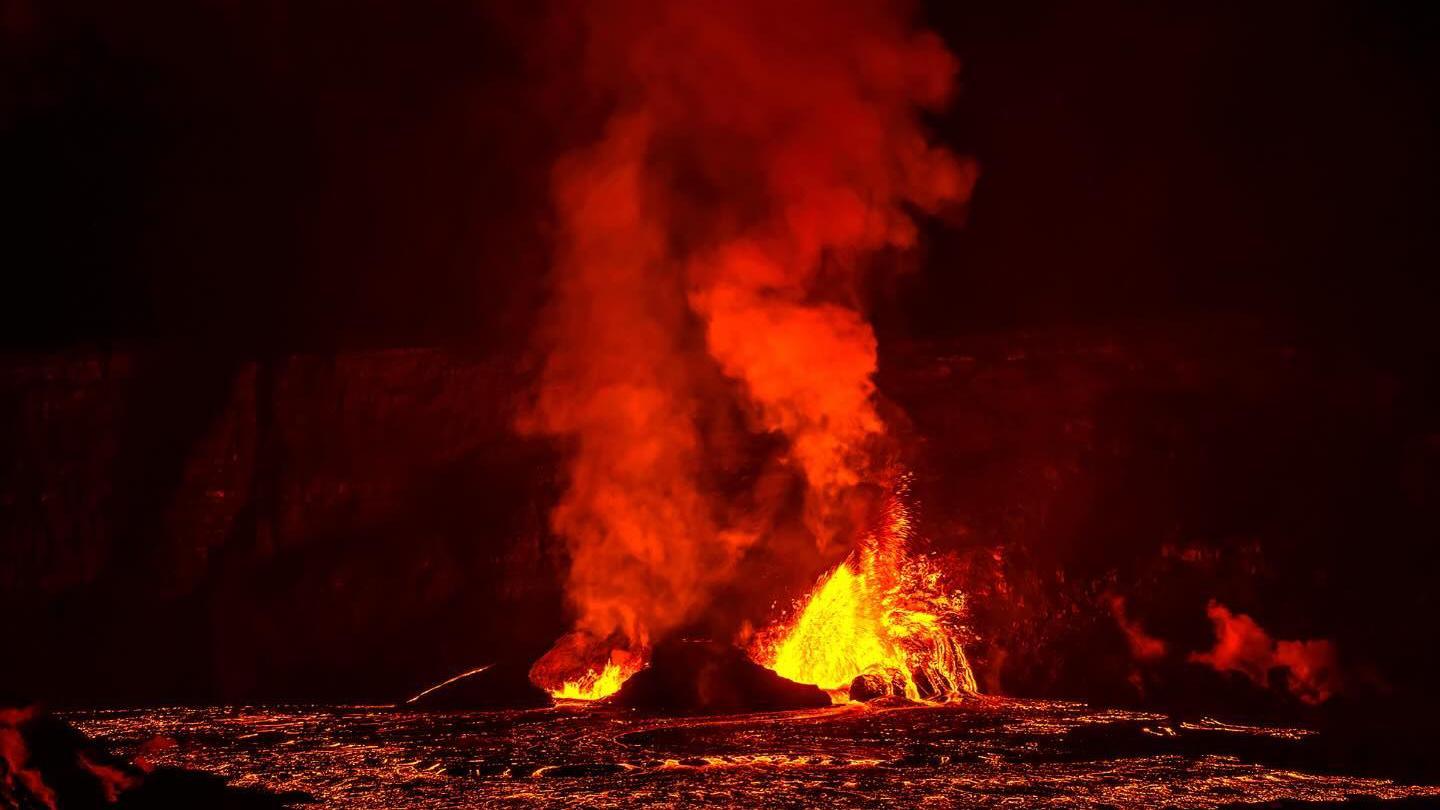 Lava spewing Fromm the volcano.