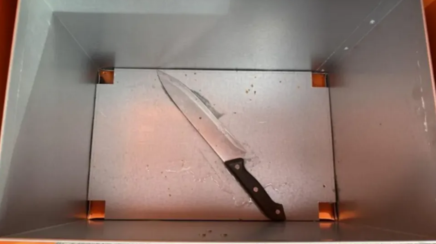 A knife in a knife amnesty bin