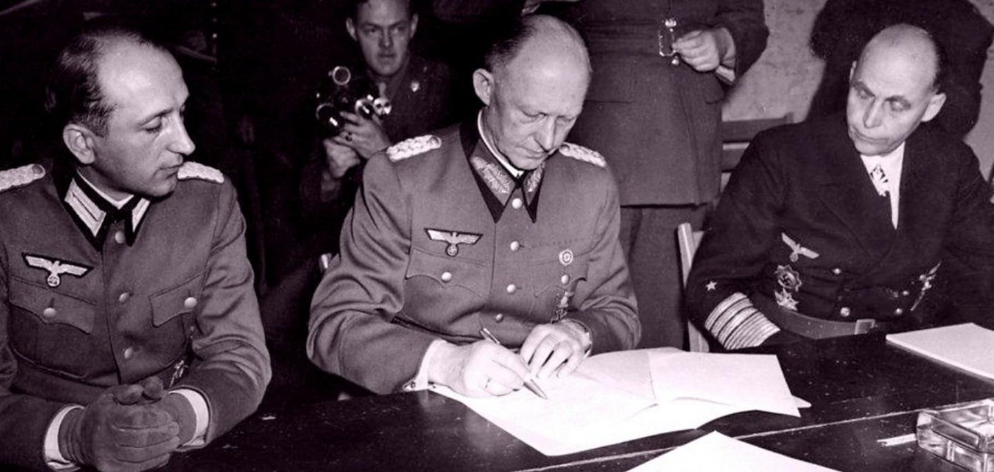 German officials sign surrender document