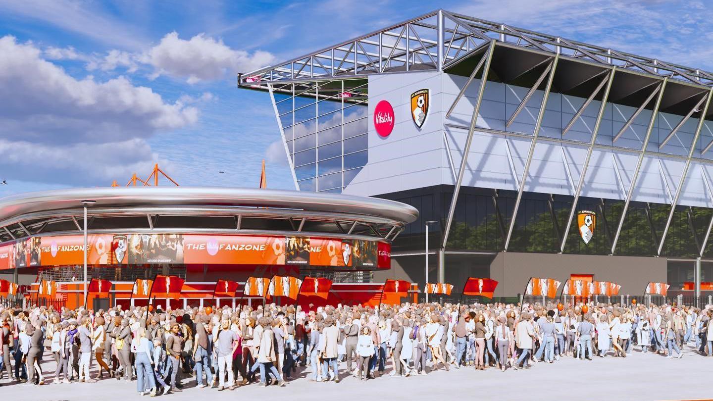Computer generated image of new plans for Vitality Stadium