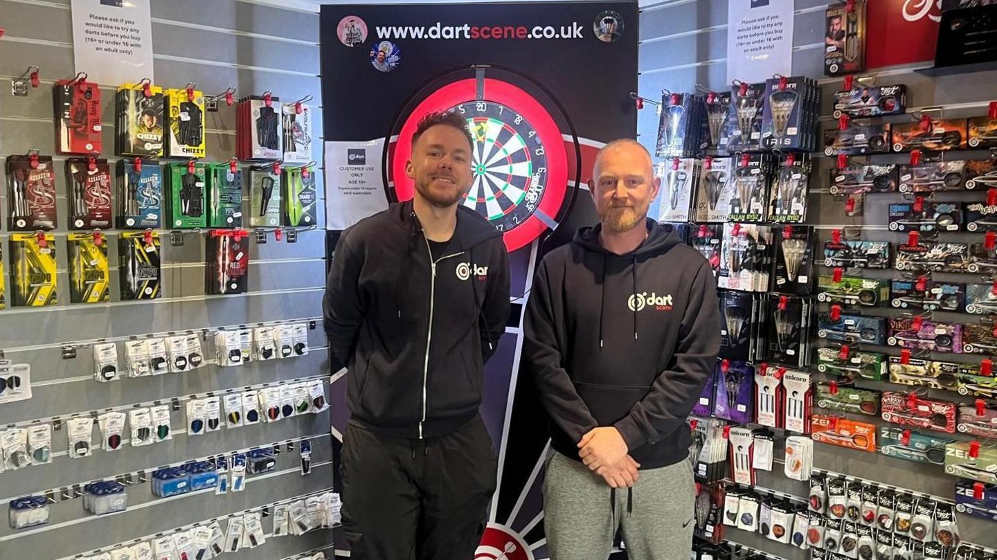 Ryan Clarke (right) store manager Luke Schofield