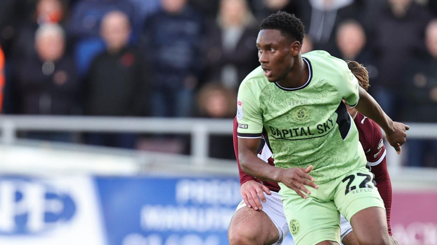 Lamine Fanne in action for Luton Town