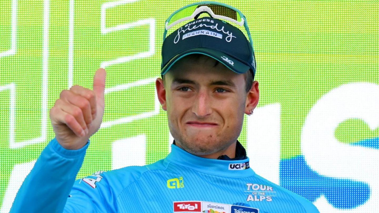 Britain's Finlay Pickering won the blue mountain jersey at this year's Tour of the Alps 