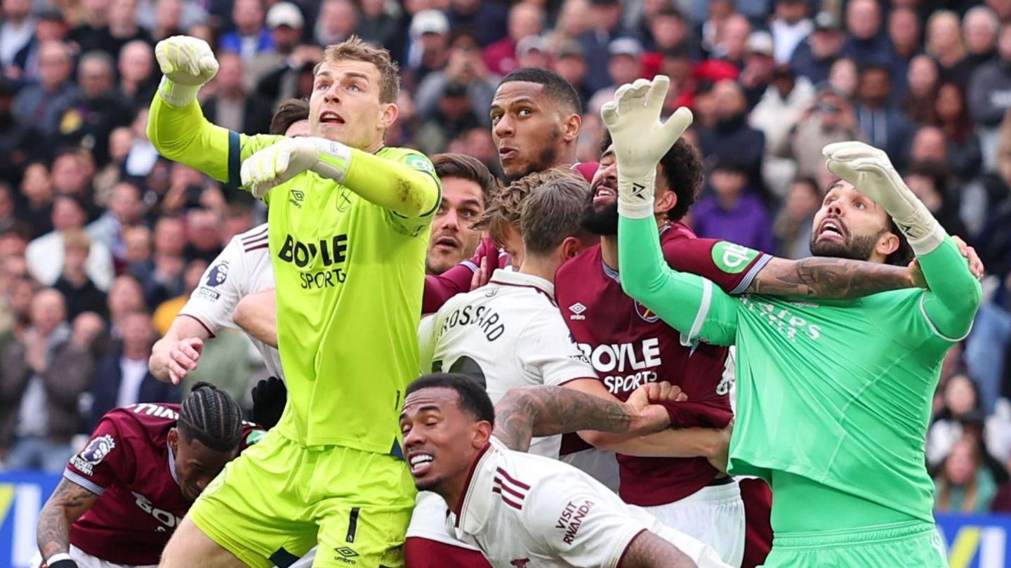 The incident leading to West Ham's disallowed goal