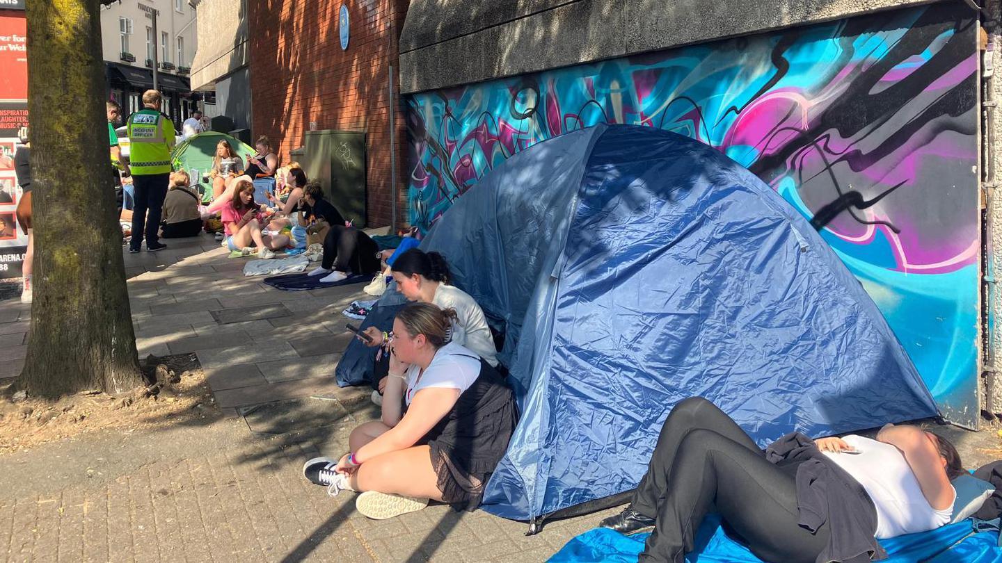 fans camping near stadium