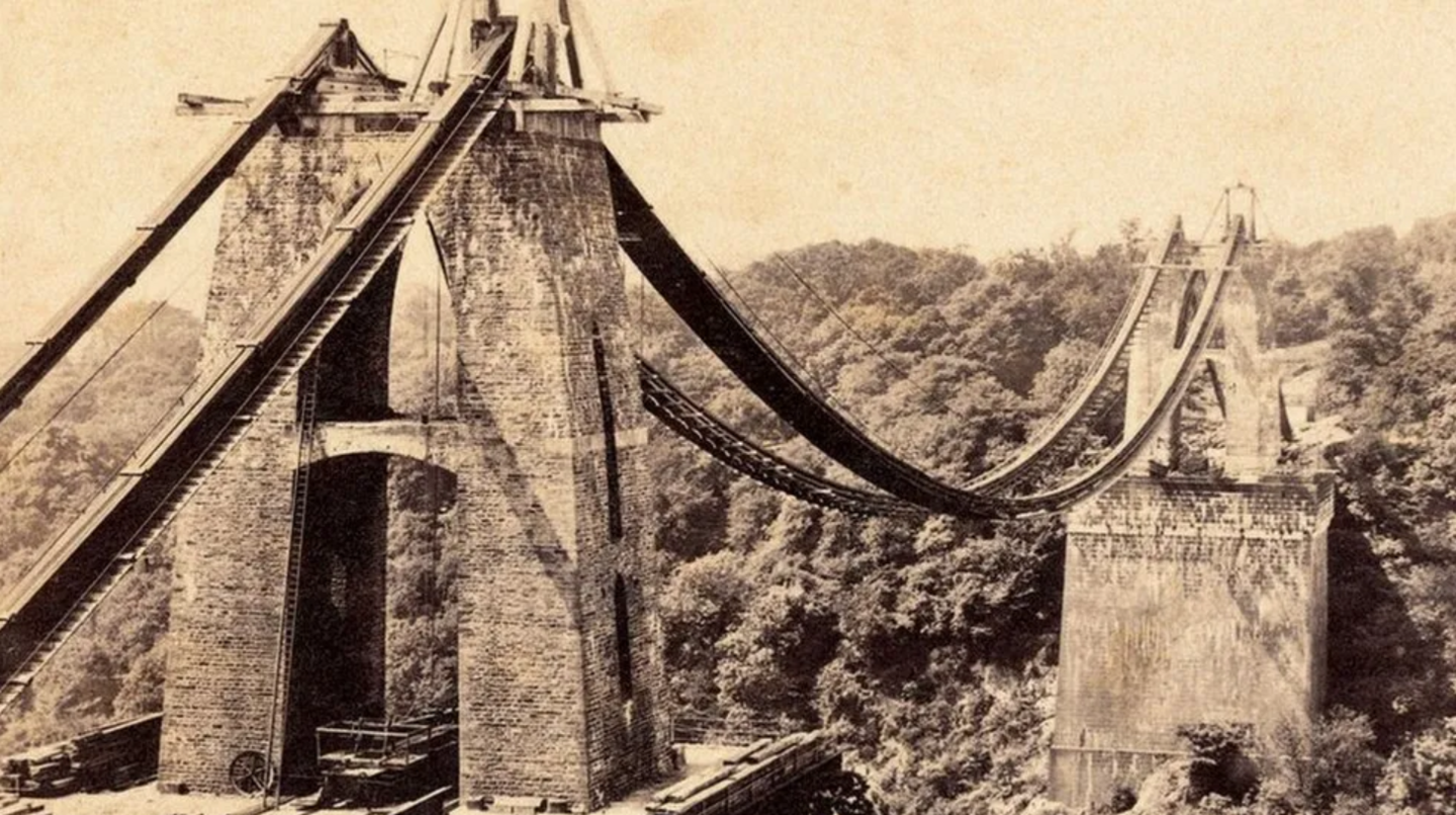 Clifton Suspension Bridge being constructed