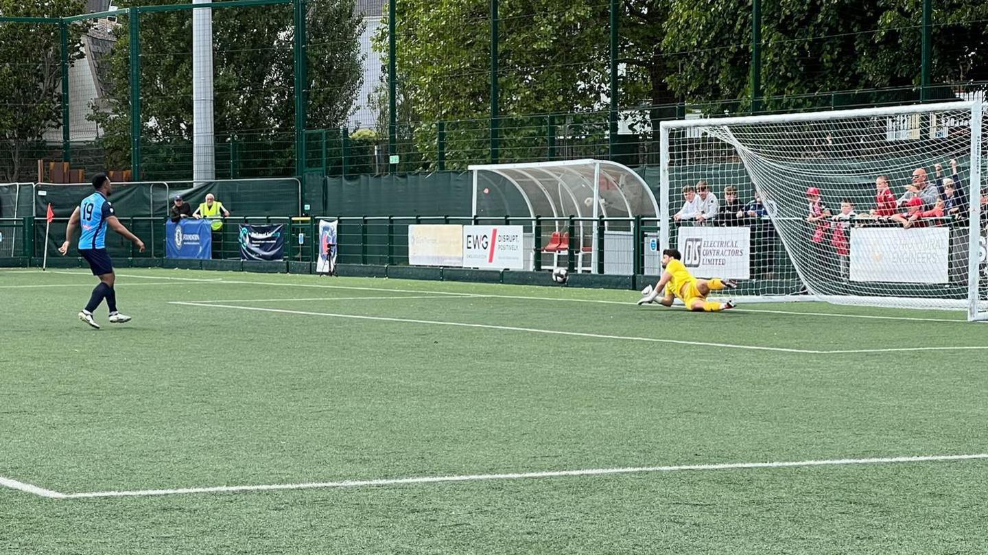 Euan van der Vliet saves a penalty