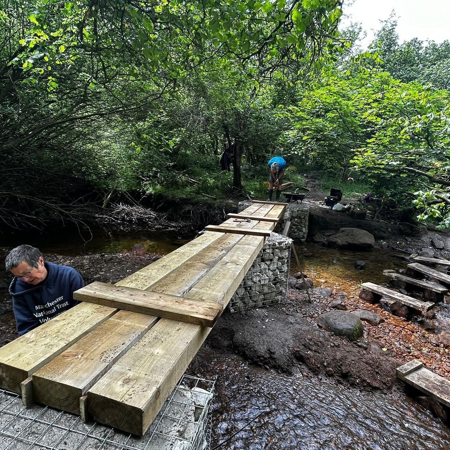 Sleepers placed over a babbling brook