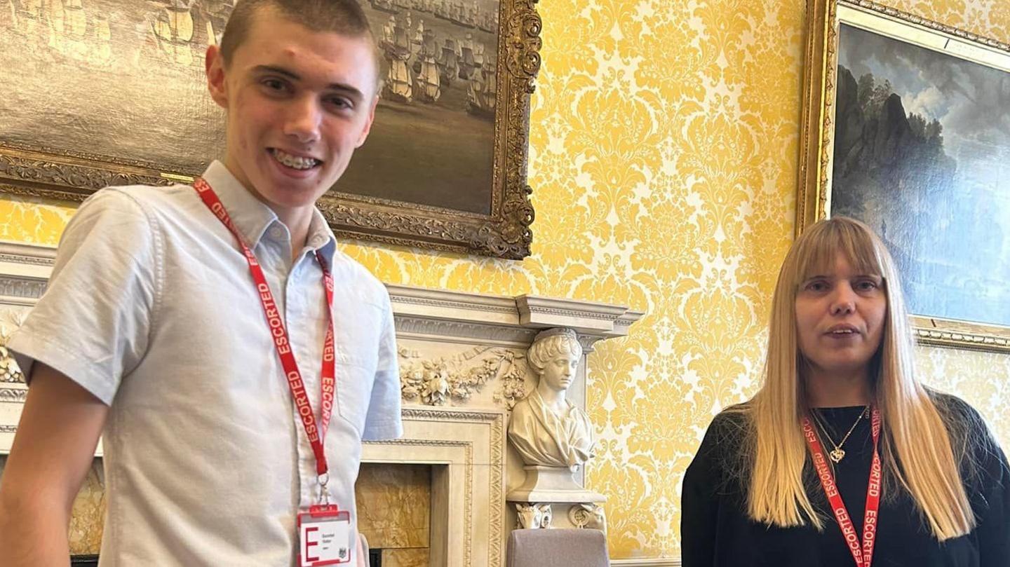 Louis Johnson and Teresa Johnson in Downing Street