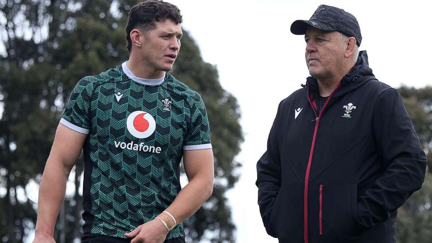 Warren Gatland (right) picked James Botham (left) in a match-day squad for the first time in the 2024 Six Nations