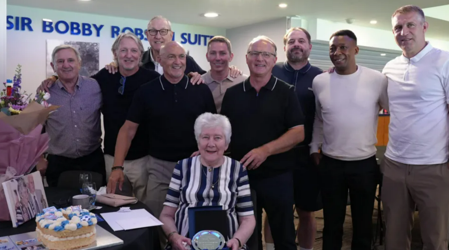 Former Ipswich Town players with Pat Godbold