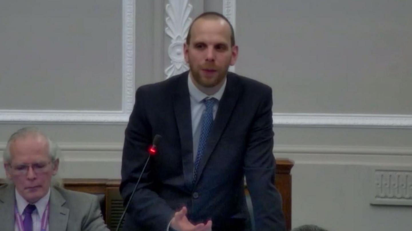 Councillor Julian Pritchard speaks at a meeting of Birmingham City Council.