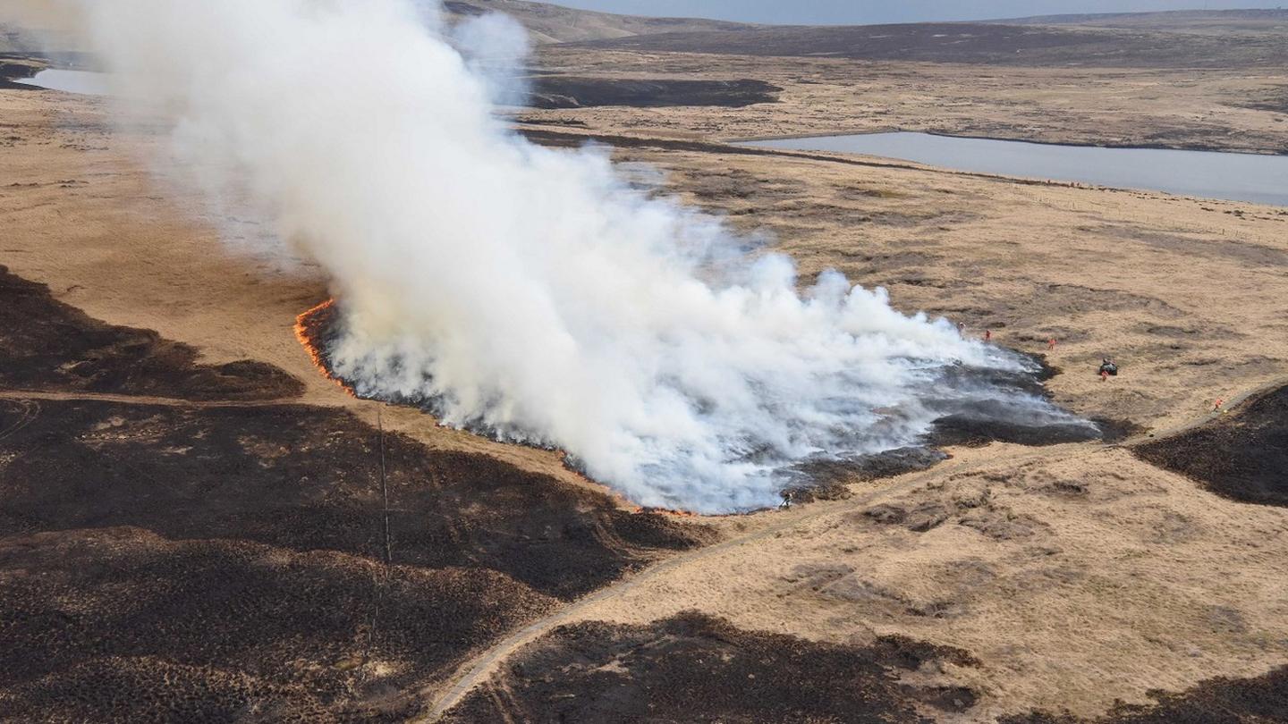 A fire on Marsden Moor last year