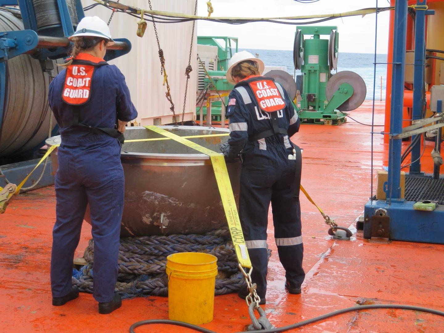 Debris from the Titan shown in a photo handout from the US Coast Guard