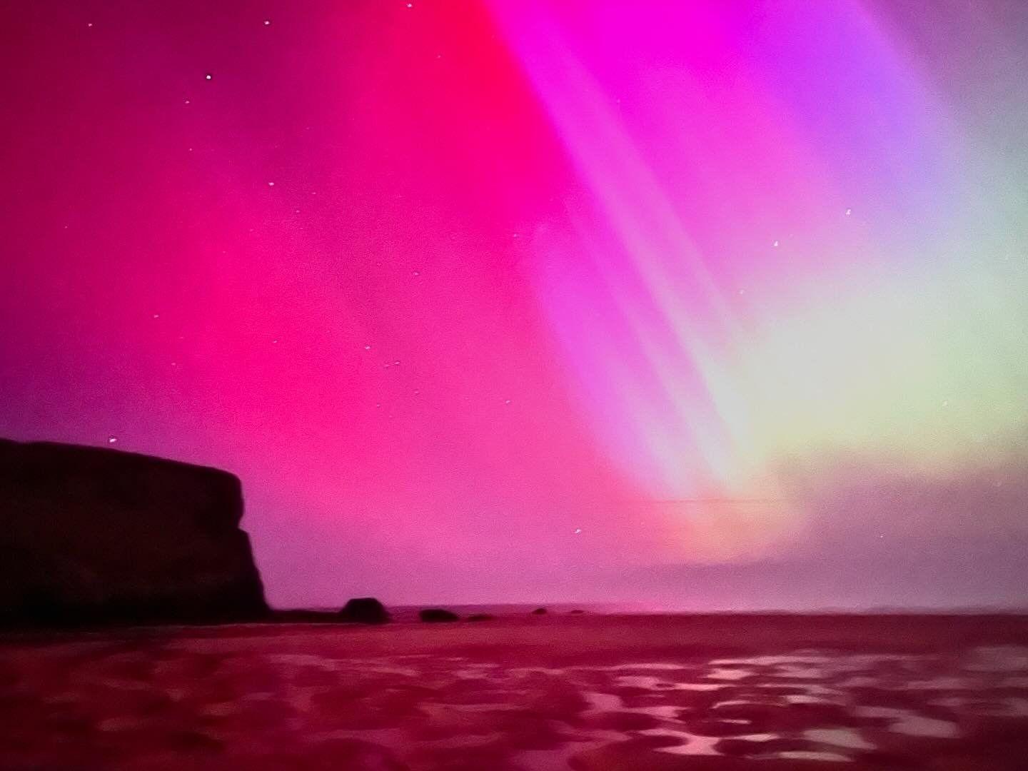 Northern lights in Cornwall