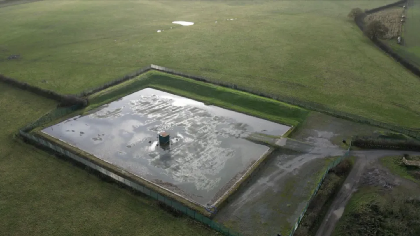 The oil drilling site at Biscathorpe on the Lincolnshire Wolds