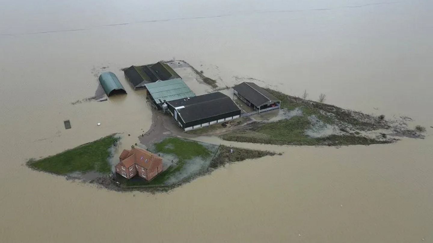 Drone image of the farm at Shortferry in Lincolnshire