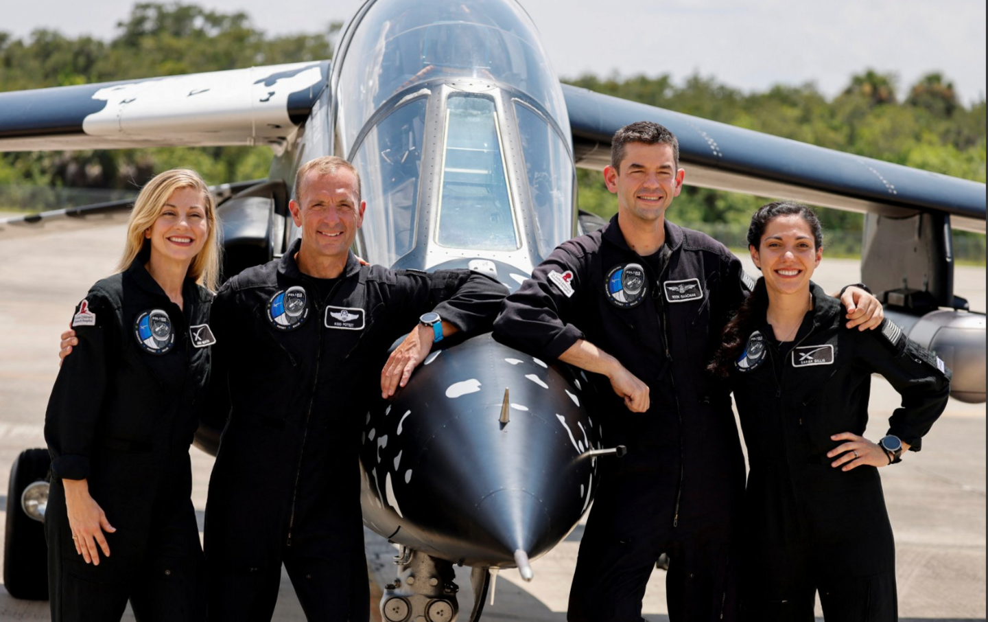 Anna Menon, Scot Poteet, Jared Isaacman and Sarah Gillis make up the private sector crew of the Polaris Dawn mission