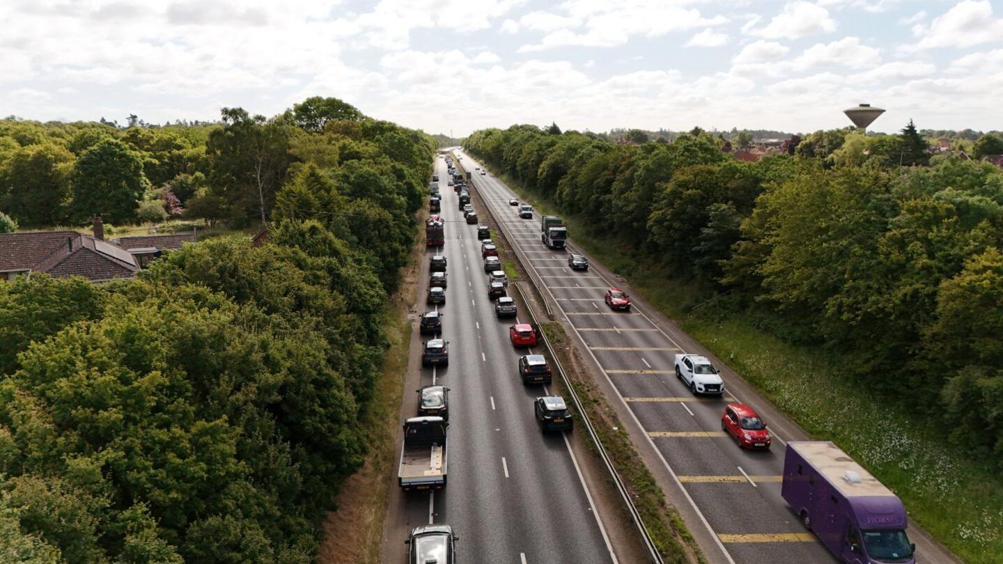 Delays of traffic on the A47