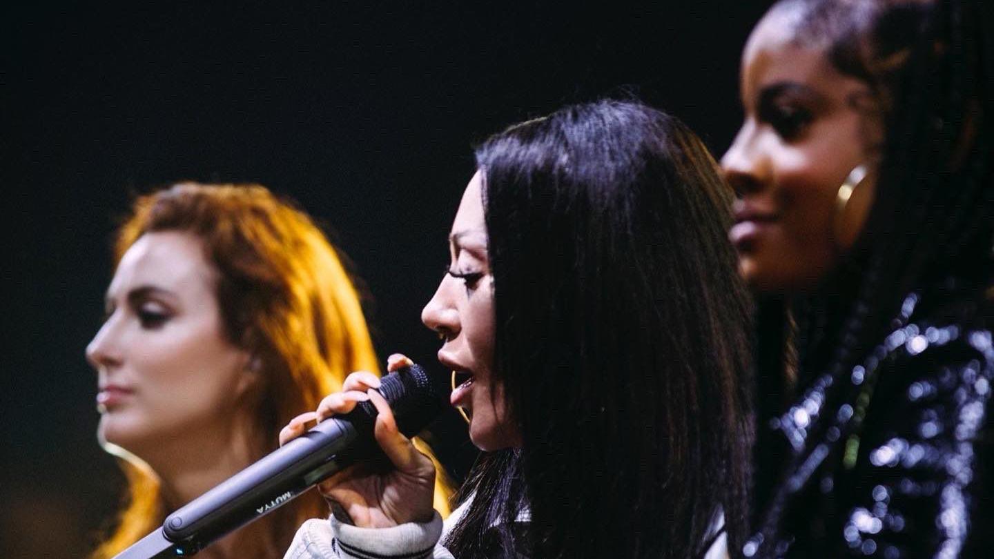 Sugababes perform in the Avalon field, Glastonbury 2022