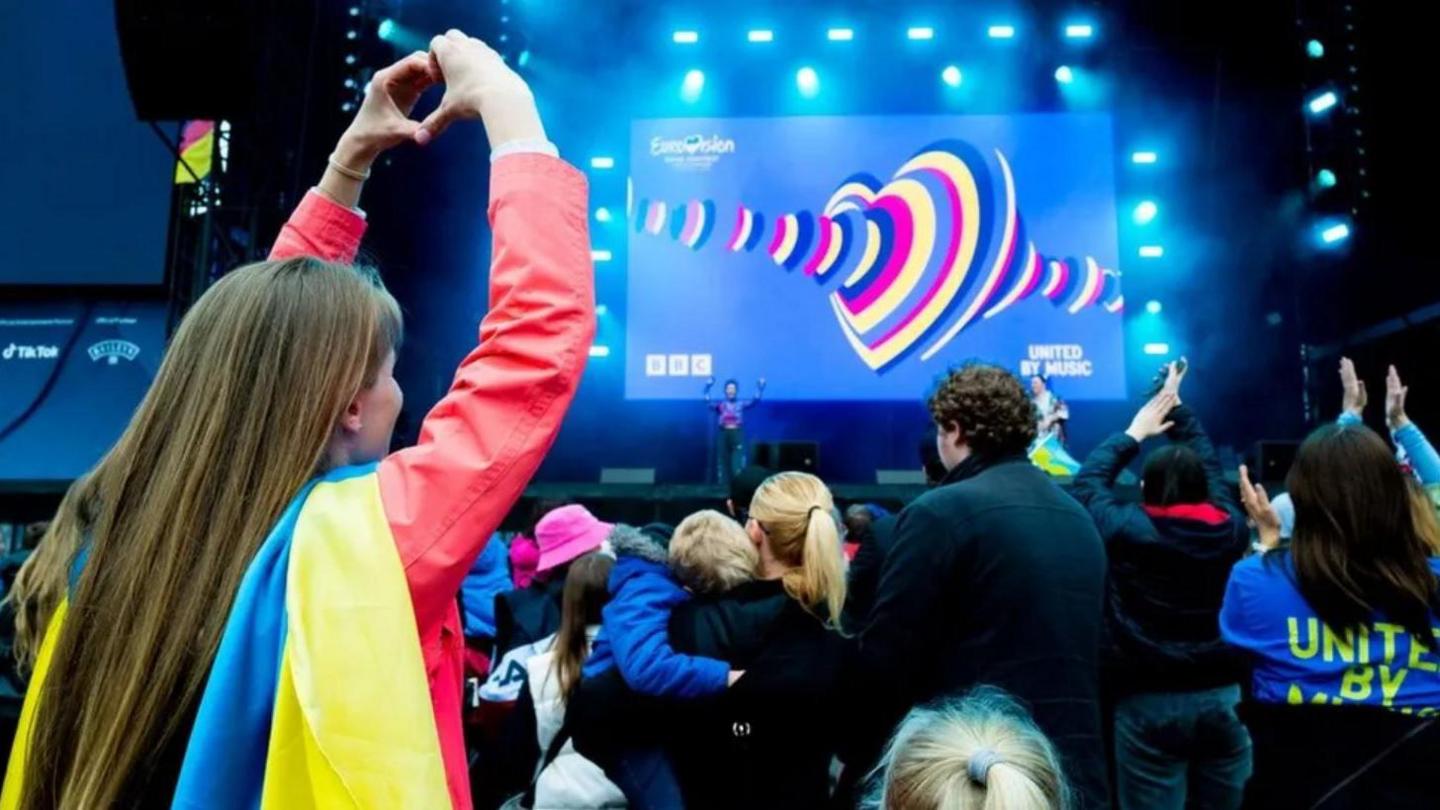 Crowd at Eurovision event in Liverpool