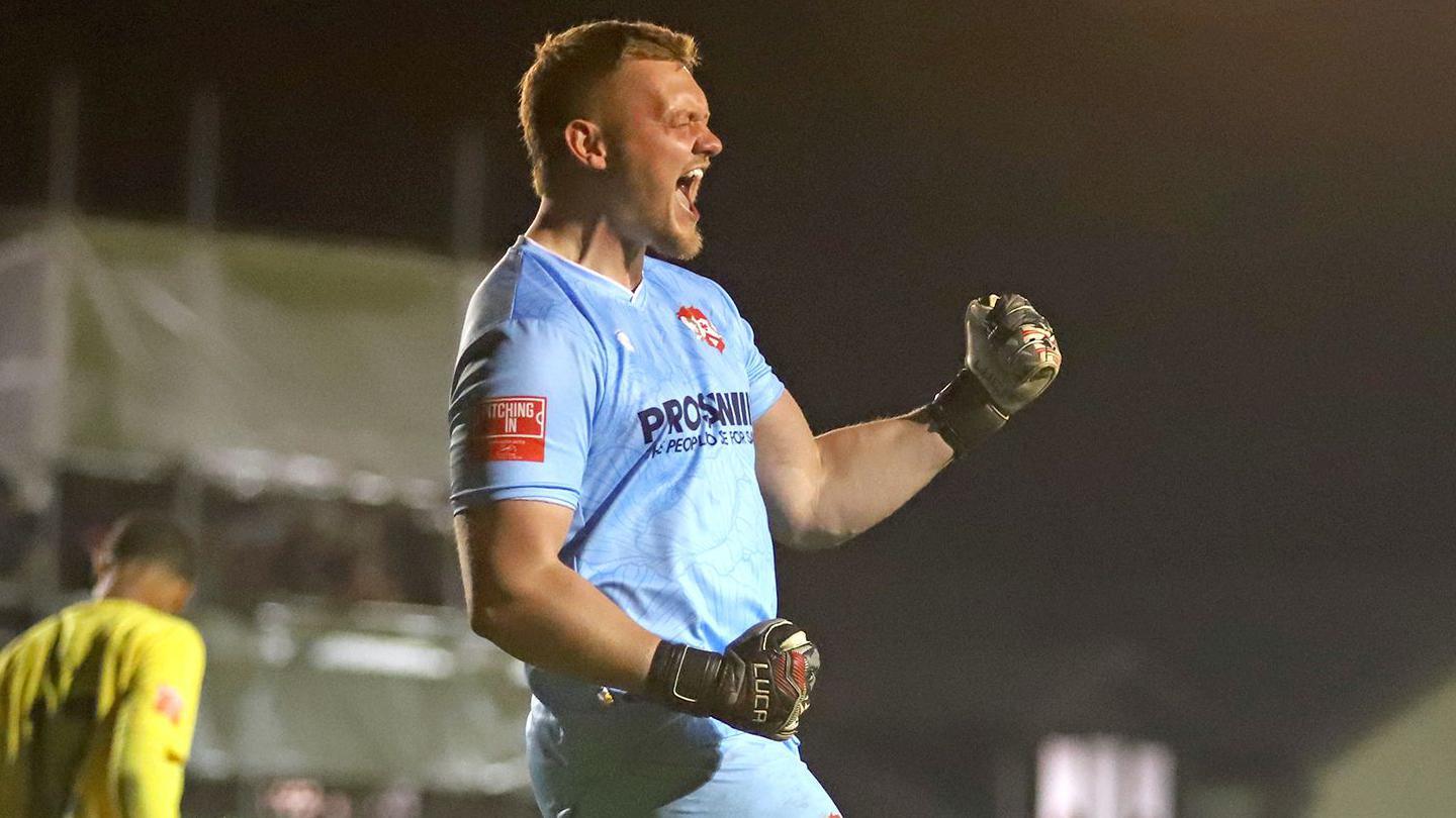 Kettering Town goalkeeper Dan Jezeph