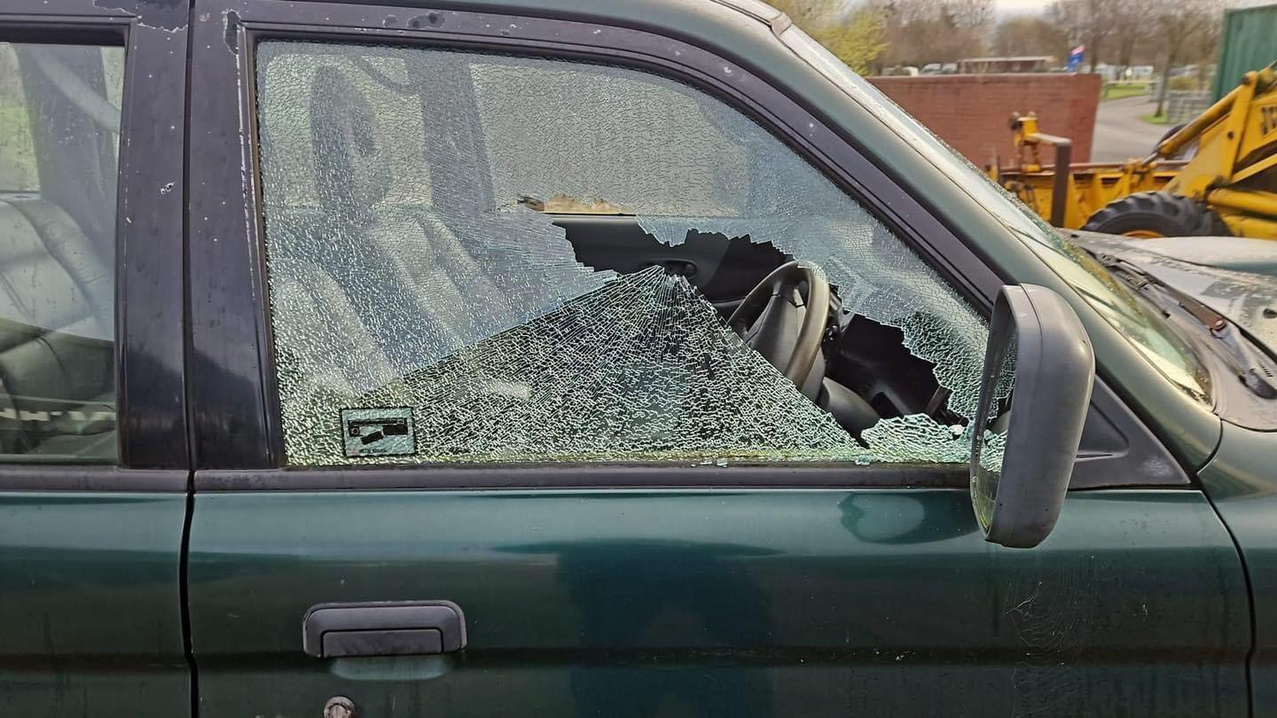 Damaged vehicle in Ross-on-Wye