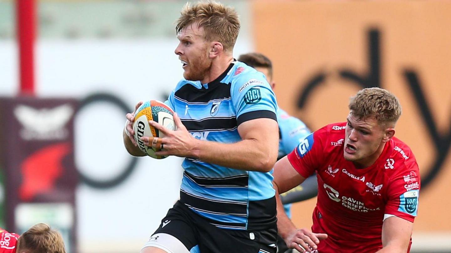 Cardiff lock Josh McNally in action against Scarlets