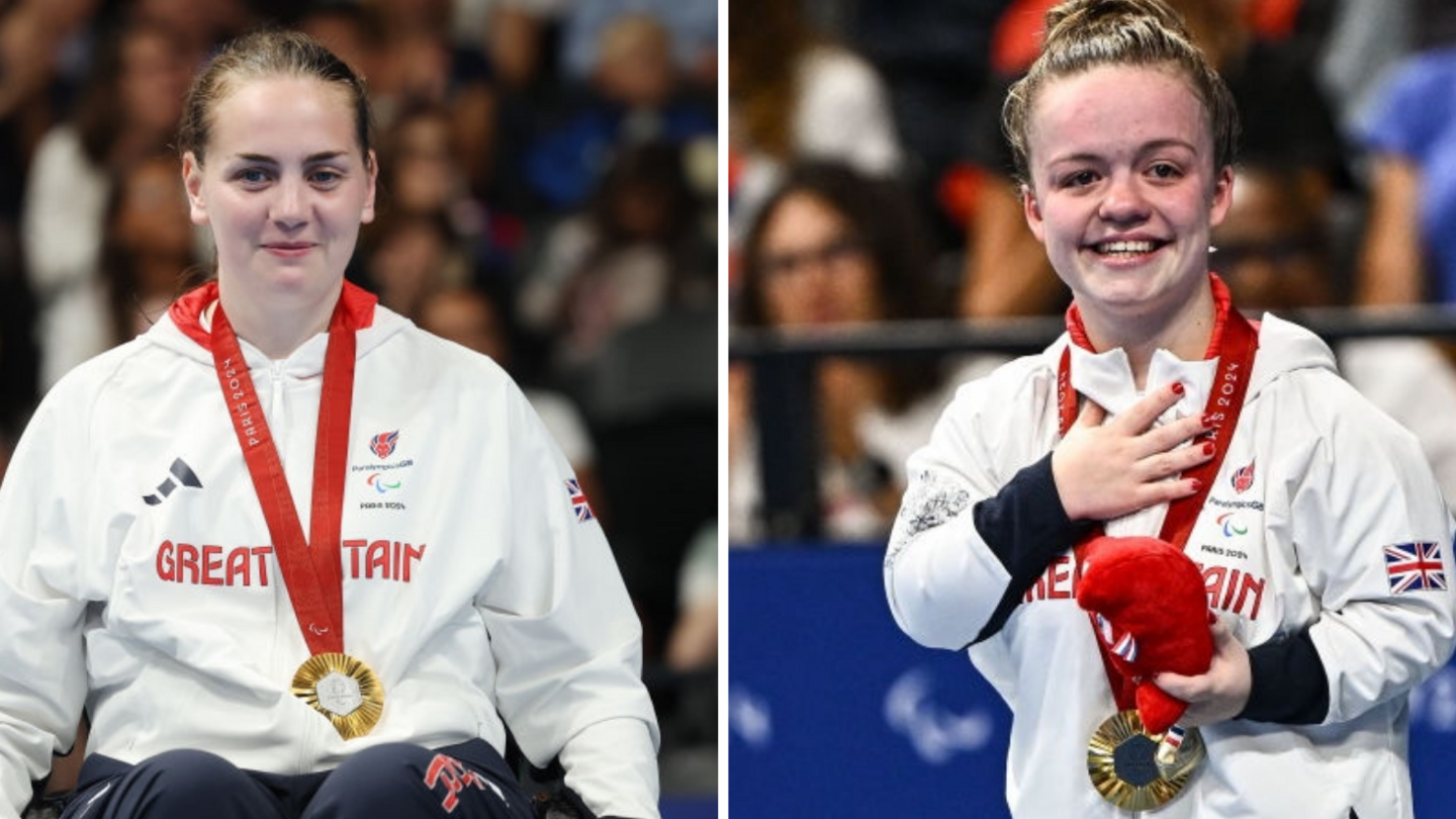 Tully Kearney and Maisie Summers-Newton with their gold medals