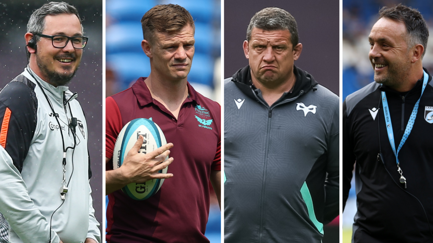 Wales professional coaches Dai Flanagan (Dragons), Dwayne Peel (Scarlets), Toby Booth (Ospreys) and Matt Sherratt (Cardiff