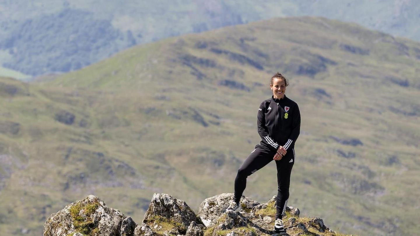 Wales boss Rhian Wilkinson at the summit of Yr Wyddfa