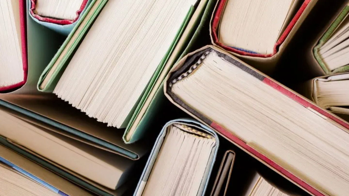 Close up picture of books