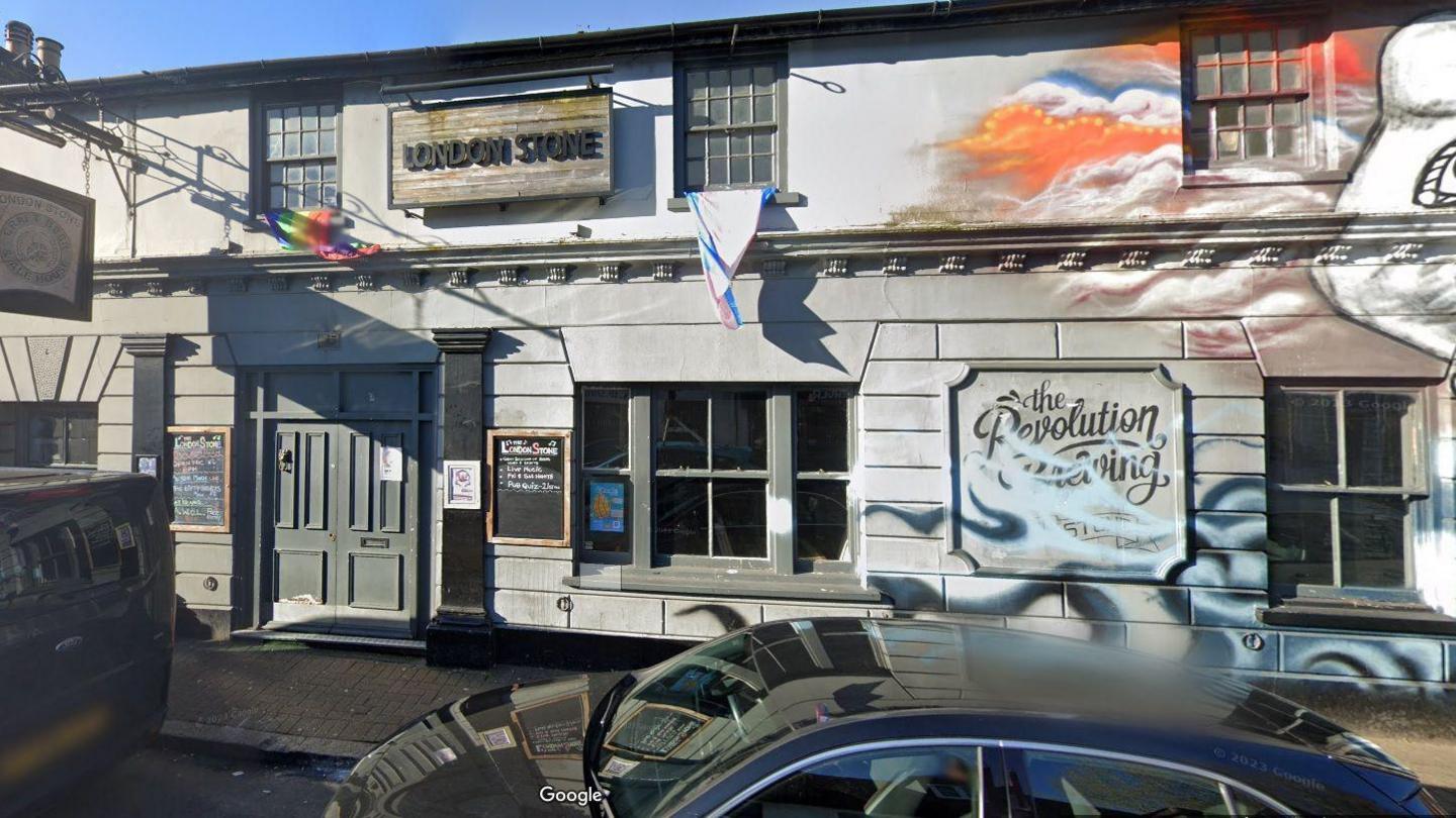 The outside of the London Stone pub, Staines