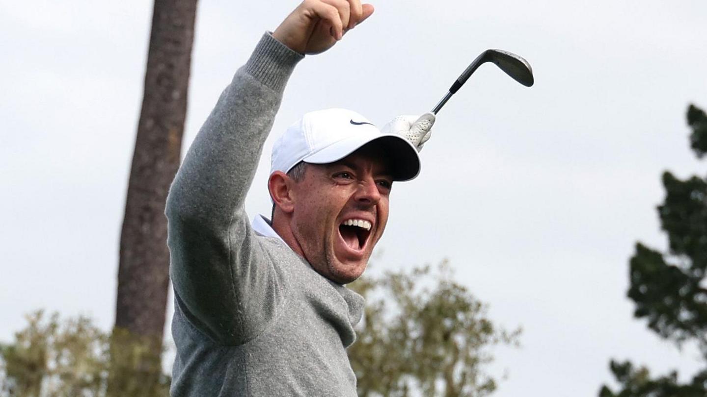 Rory McIlroy celebrates his hole-in-one